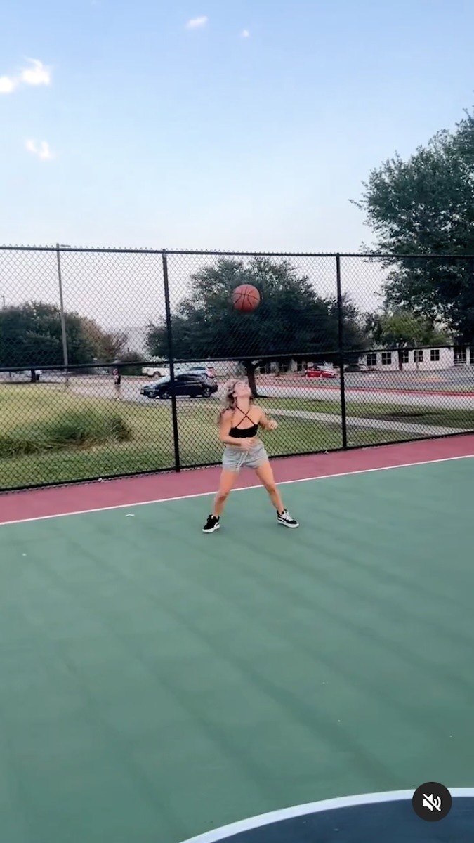 Demi Bagby shoots hoops.