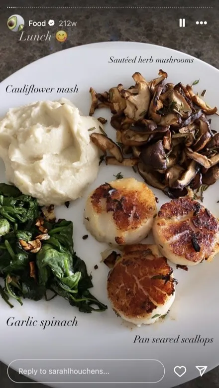 Sarah Houchens shares her lunch, which includes mushrooms.