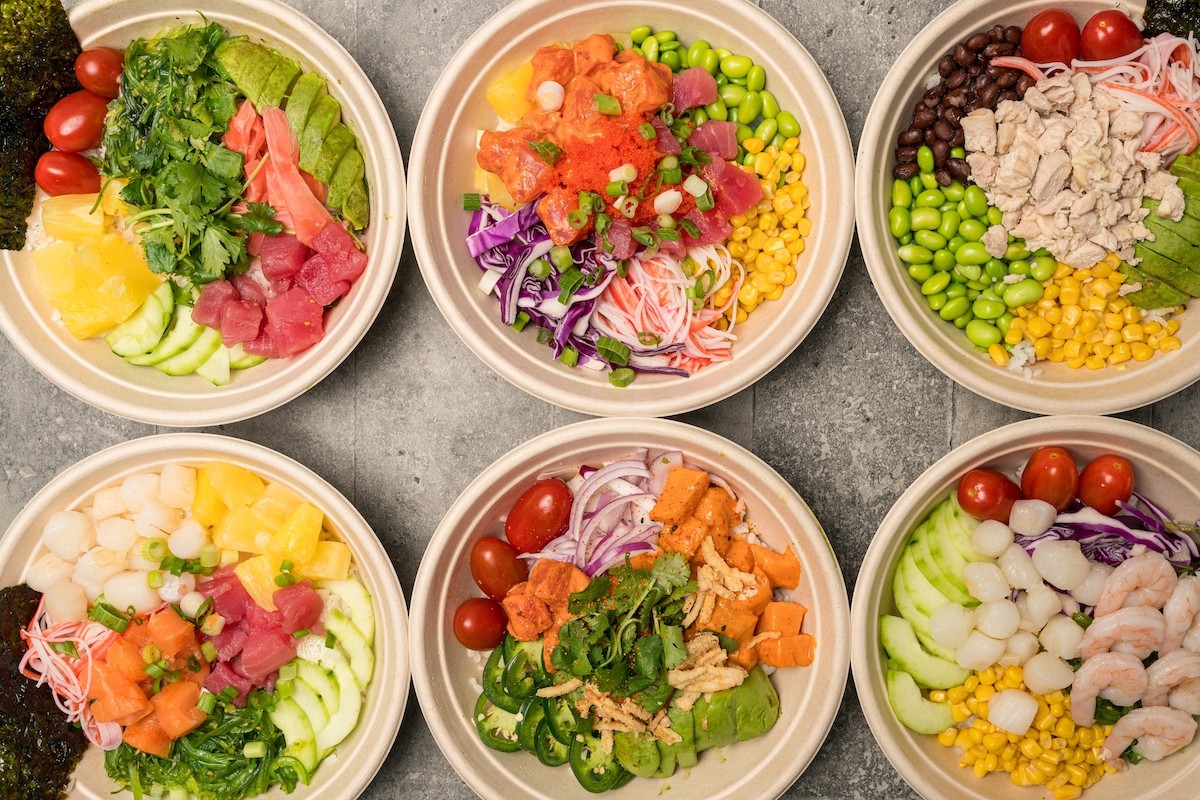 Assortment,Of,Poke,Bowls,Flat,Lay