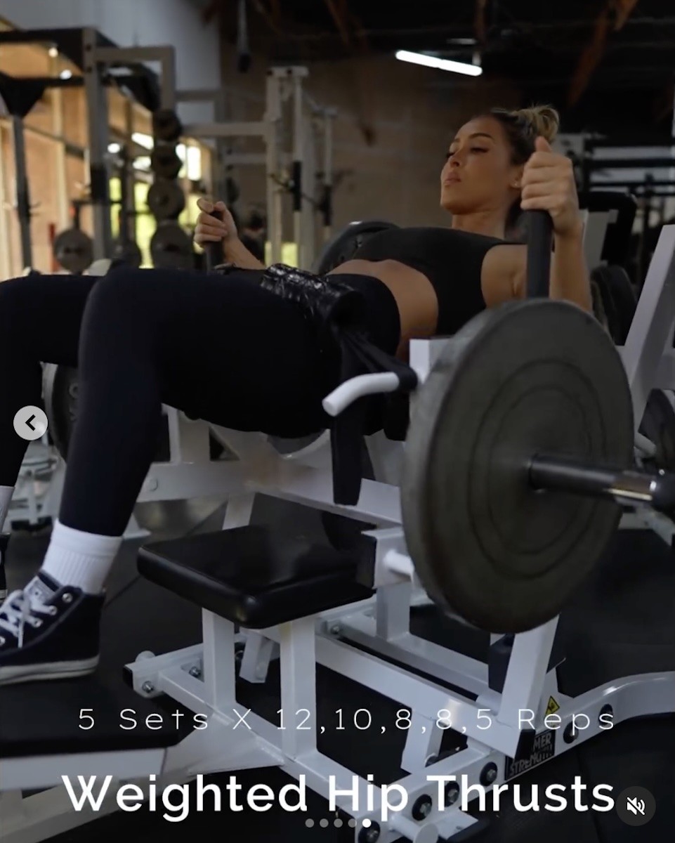Cass Martin does hip thrusts.