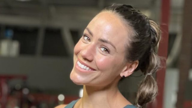 Fitness Influencer Camille Leblanc-Bazinet in Two-Piece Workout Gear Shares "Daily Abs Workout"
