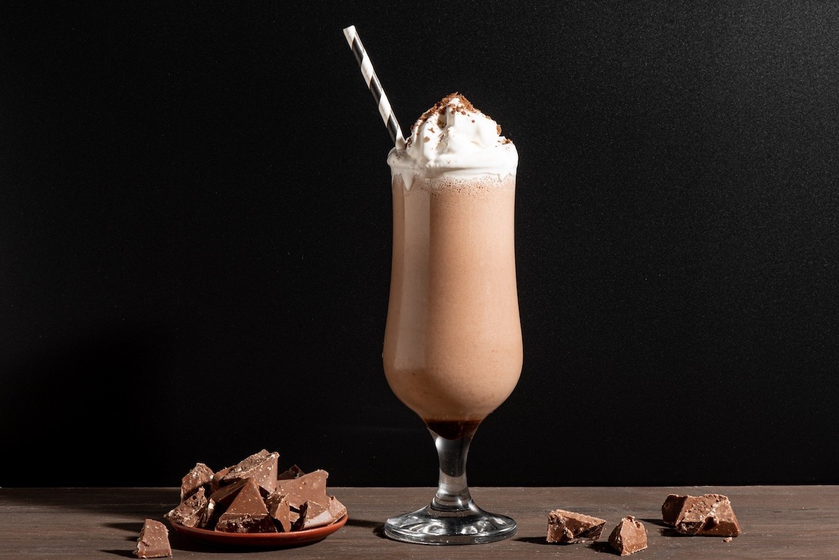 Stock image of a chocolate milkshake or smoothie