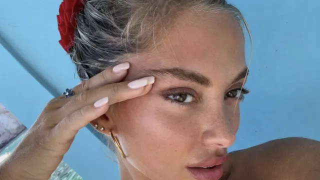 Swimwear Model Mathilde Tantot in Two-Piece Workout Gear "Disconnected"