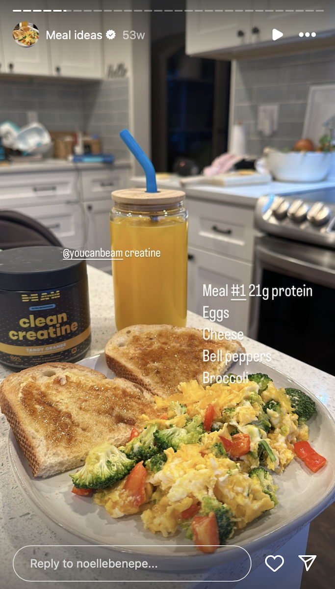 Noelle Benepe shows an omelette she made for breakfast.