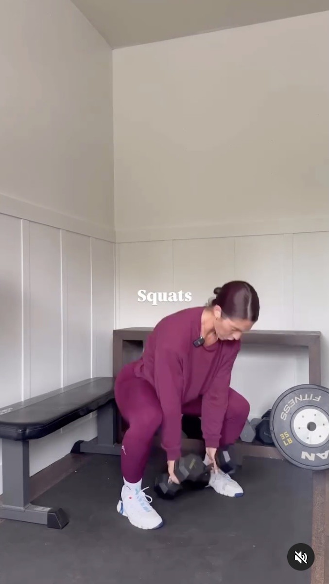 Noelle Benepe is seen doing squats.