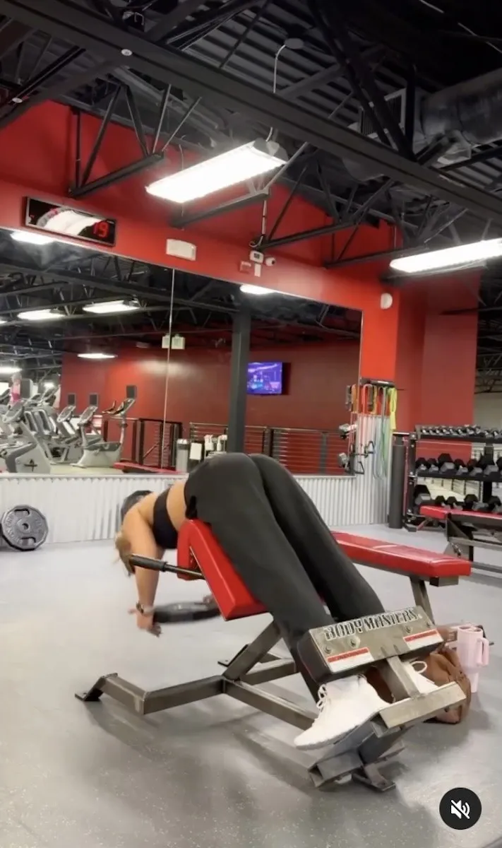 Whitney Simmons is strength training.