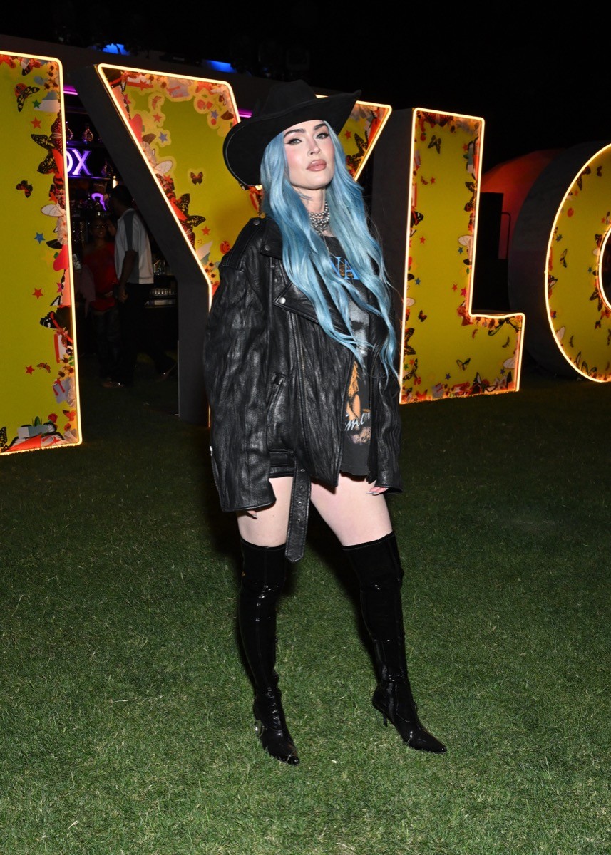 Megan's got the blues for a Nylon event