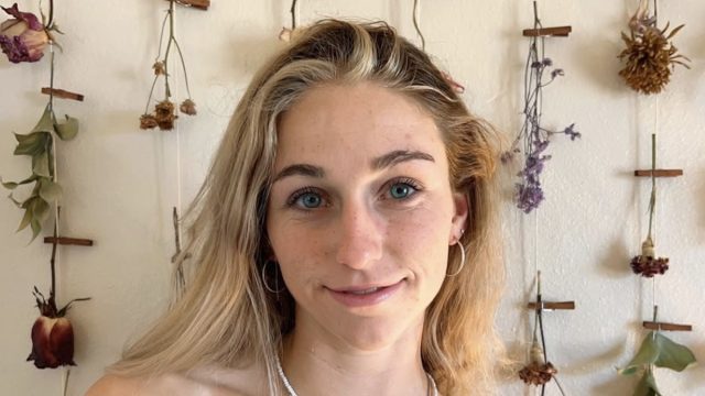 Siena Palicke in Two-Piece Workout Gear Says "Welcome to College"