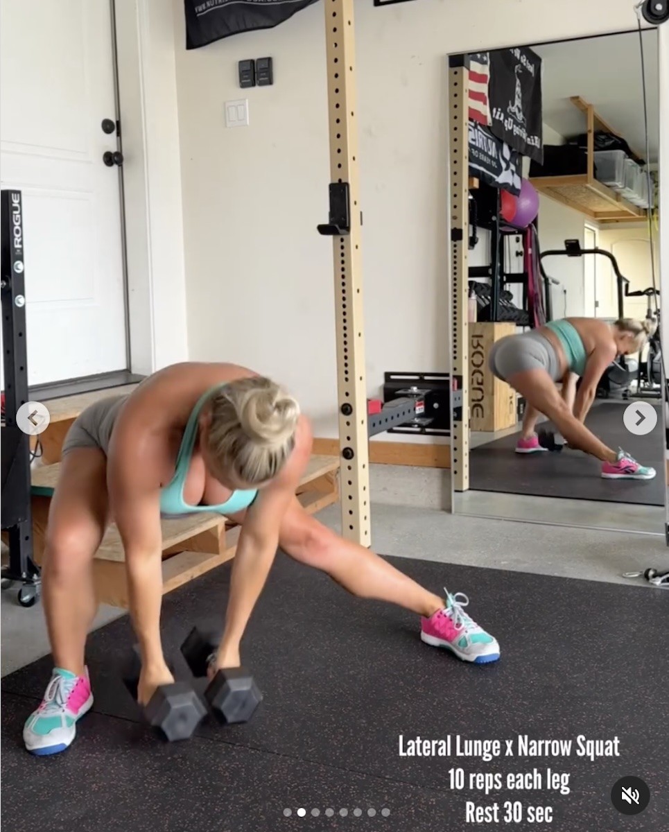 Jen Heward doing lateral lunges