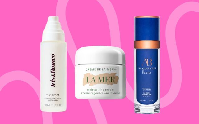 collage of Ali Larter's go-to beauty products