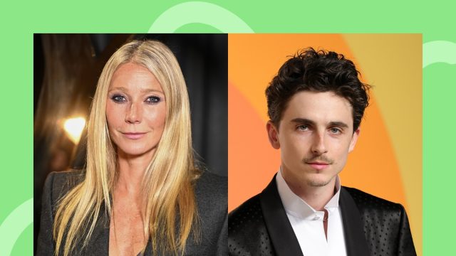 Gwyneth Paltrow & Timothée Chalamet split image