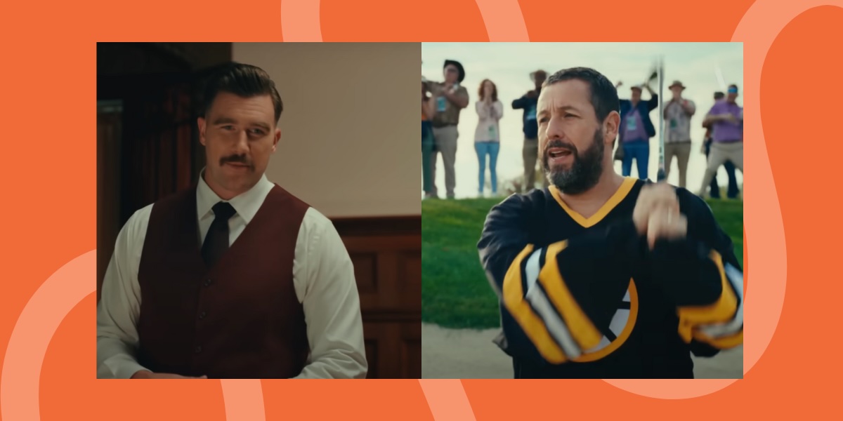 Happy Gilmore 2 split image of Travis Kelce and Adam Sandler's characters