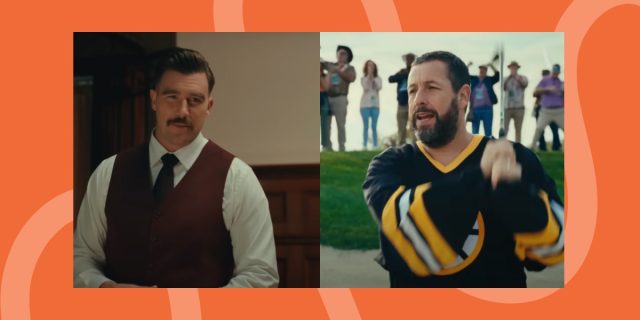 Happy Gilmore 2 split image of Travis Kelce and Adam Sandler's characters
