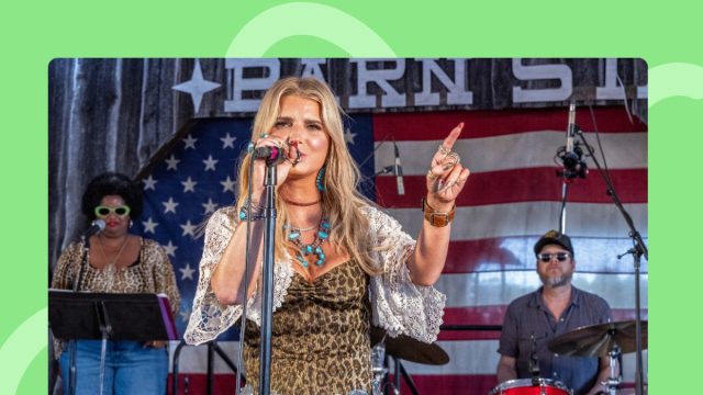 Jessica Simpson performing onstage