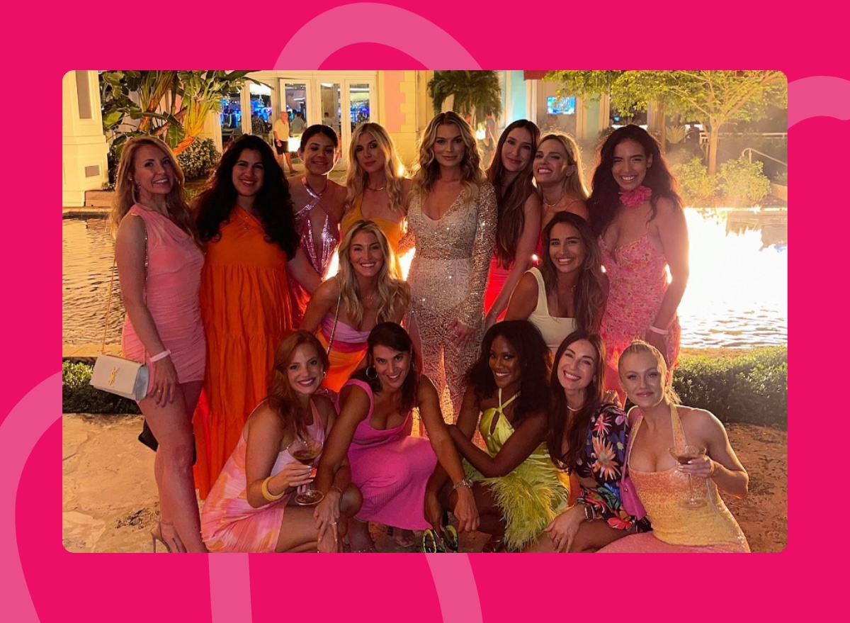 Lindsay Hubbard and friends posing at SLS Baha Mar resort