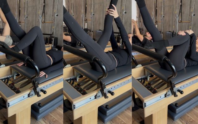 Pilates exercises on the reformer