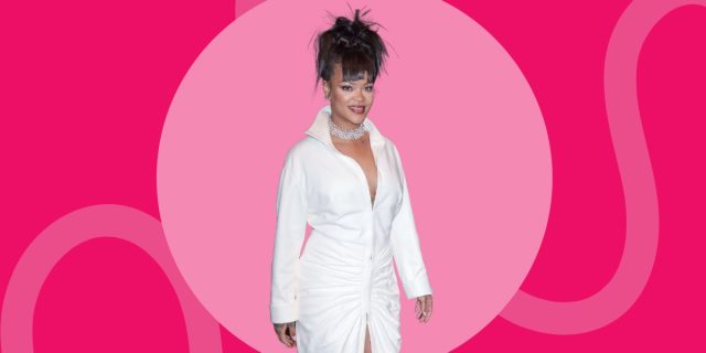 Rihanna on pink background design