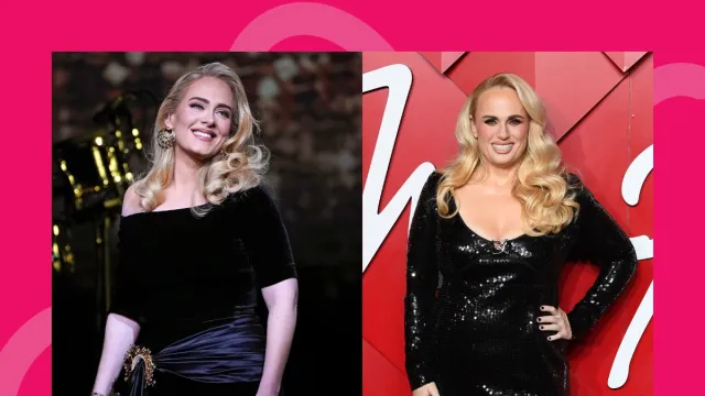 split image of Adele and Rebel Wilson