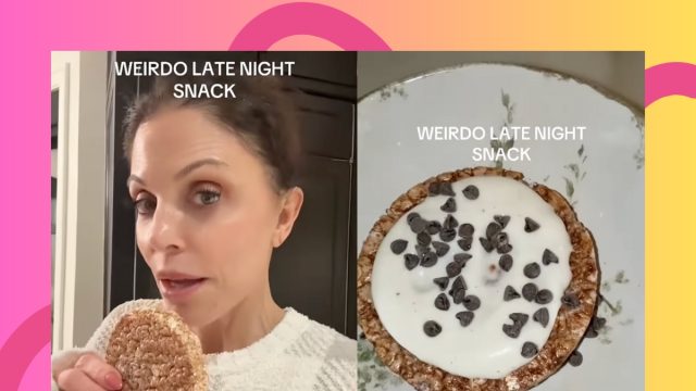Bethenny Frankel late-night snack split image