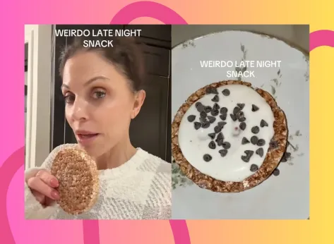 Bethenny Frankel late-night snack split image