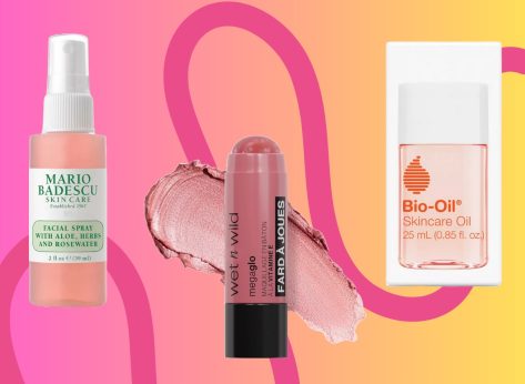 collage of celebrity-approved beauty products