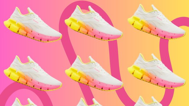 collage of Reebok's FloatZig1s