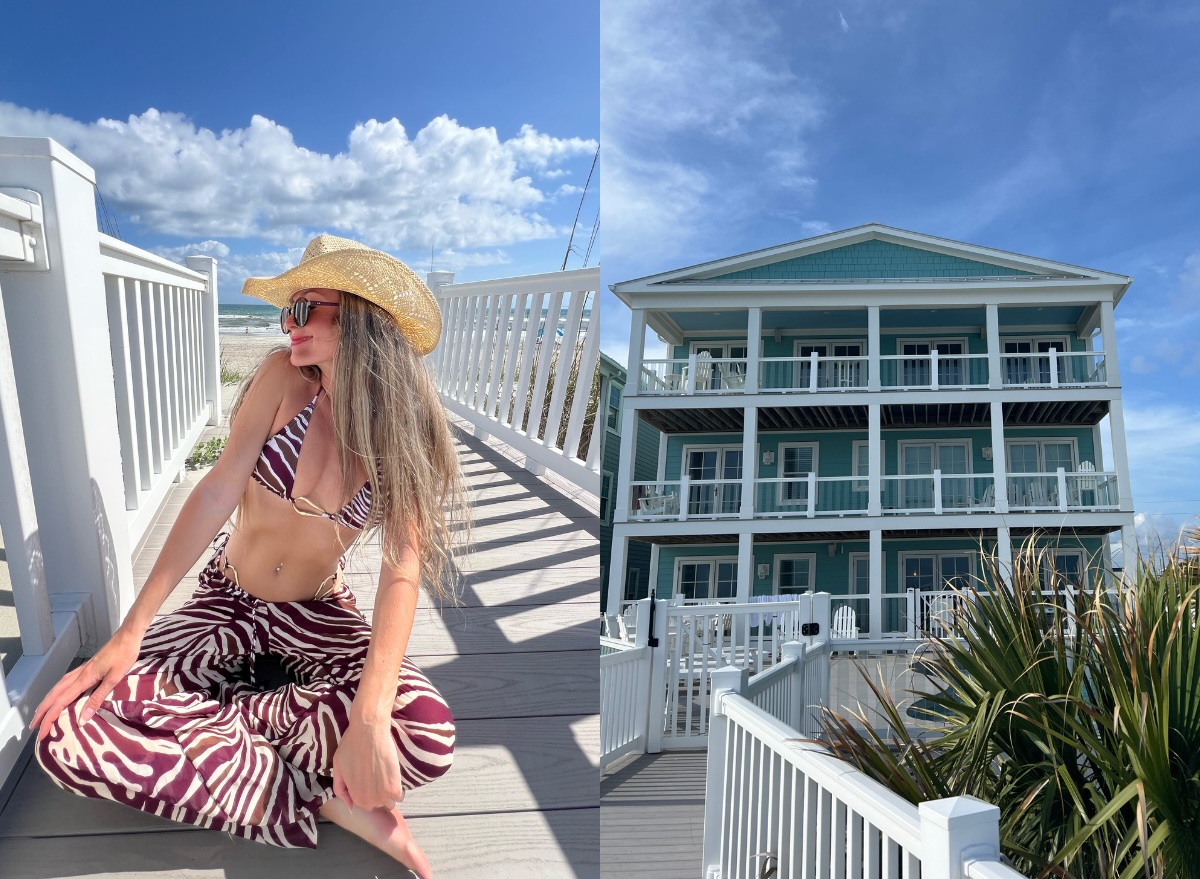 split image of Crystal Coast getaway, beach house
