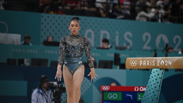 Paris,,France 28,July,2024:,Sunisa,Lee,Of,Usa,Competes,On